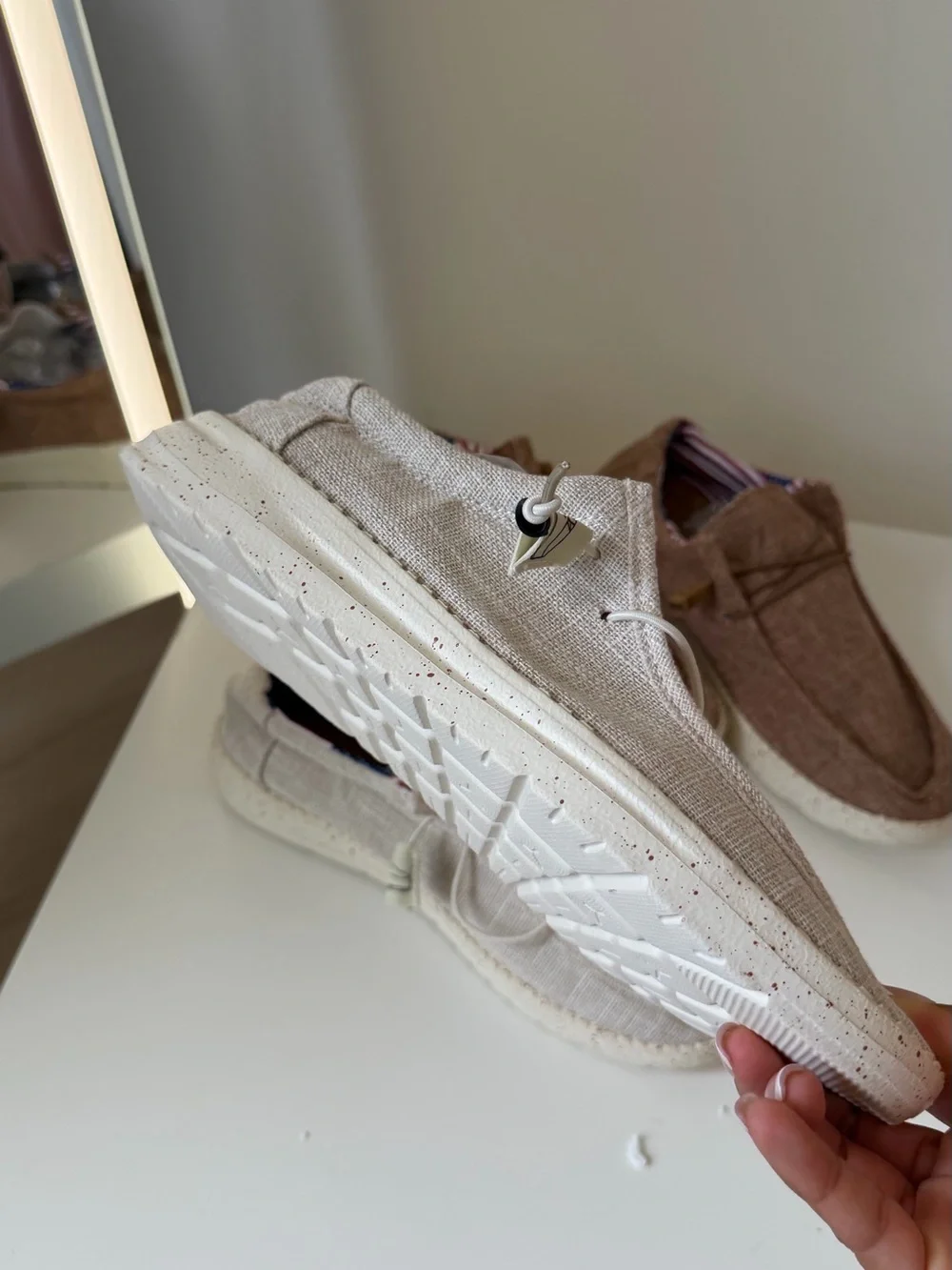 Casual Linen Slip-On Men’s Shoes in Brown and Beige